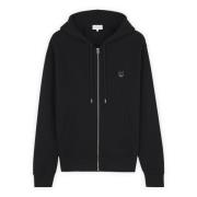 Maison Kitsuné Räv Huvud Patch Dragkedja Hoodie Black, Herr