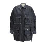 The Attico Vintage Fern Denim Jacket med Fickor Blue, Dam