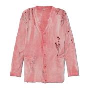 R13 Cardigan med vintage-effekt Pink, Dam