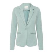 ICHI Grön Herringbone Blazer Jacka Green, Dam