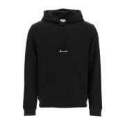 Saint Laurent Svart Bomull Huvtröja Sweatshirt Aw23 Black, Herr