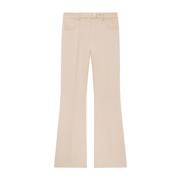 Courrèges 70-talet Bootcut Kamel Utställda Byxor Beige, Dam