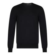 Tom Ford Svart Bomull Crewneck Tröja Black, Herr