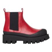 Paloma Barceló Röda Läder Chelsea Ankelboots Red, Dam