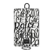 Dolce & Gabbana Logo Print Läderkorthållare Plånbok White, Herr