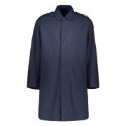 Kenzo Nylon Trench Coat med Logodetaljer Blue, Herr