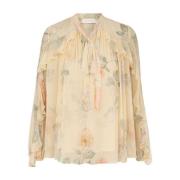 Zimmermann Gul Blommig Ruffle Topp Yellow, Dam