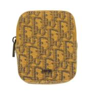 Dior Vintage Pre-owned Canvas axelremsvskor Yellow, Herr