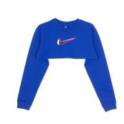 Nike Tryckt Crop Top med Lång Ärm Blue, Dam