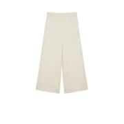 Max Mara Weekend Elegant Wide Leg Bomullsbyxor Beige, Dam