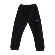 Champion Svart elastisk manschett sweatpants tracksuit Black, Dam