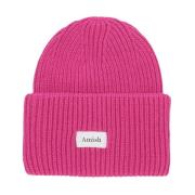 Amish Knock Out Pink Ullblandning Beanie Pink, Herr