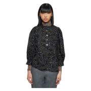 Antik Batik Elie print blus Black, Dam