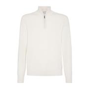 Brunello Cucinelli Lyxiga Tröjor Kollektion White, Herr