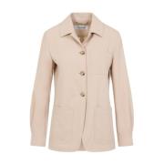 Max Mara Lyxig Ulljacka Nude & Neutrals Beige, Dam