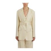 Dondup Midjebältad Blazer Beige, Dam