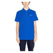 Aquascutum Blå Plain Bomull Polo Skjorta Blue, Herr