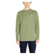 Aquascutum Grön Bomullssweatshirt Rund Hals Green, Herr