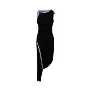 Victoria Beckham Asymmetrisk Maxiklänning Färgblock Design Black, Dam