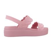 Crocs Vävda kilklackar för stiligt bekvämt Pink, Dam