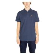 Aquascutum Blå Plain Polo Skjorta Vår/Sommar Män Blue, Herr