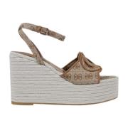 Guess Båge Spänne Blockklack Sandaler Beige, Dam