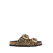 Scholl Leopard Slipper Noelle Stilren Komfort Beige, Dam