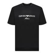 Emporio Armani Vit Logotyp Kortärmad T-shirt Black, Herr