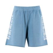 PINKO Sportiga bomullsfleece shorts Blue, Dam