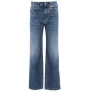 Brunello Cucinelli Vintage High-Waisted Straight Jeans Blue, Dam