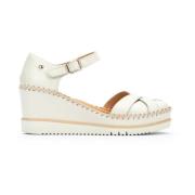 Pikolinos Bekväm högklackad sandal - Off White Beige, Dam