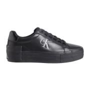 Calvin Klein Jeans Svarta Flatform Sneakers Kvinnor Black, Dam