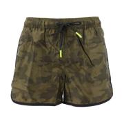 MC2 Saint Barth Badshorts med Kontrasterande Logga Green, Herr