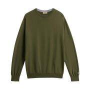 Woolrich Bomull Crewneck Jersey Sweater Green, Herr