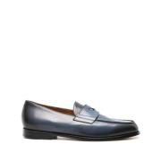 Doucal's Blå och svart texturerade penny loafers Blue, Herr