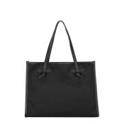 Gianni Chiarini Canvas Shoppingväska Marcella Stil Black, Dam