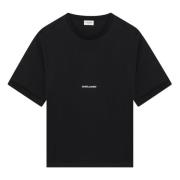 Saint Laurent Kortärmad Rund Hals T-shirt Black, Dam