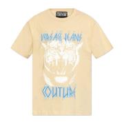 Versace Jeans Couture Tryckt T-shirt Beige, Herr