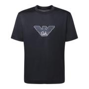 Emporio Armani Svart Eagle Logo Crew Neck T-shirt Blue, Herr