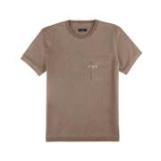 Fay Brun Bomull T-shirt med Ficka Brown, Herr