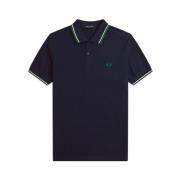 Fred Perry Blå Polo Tröja med Dubbel Rand Blue, Herr