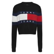 Tommy Jeans Färgblock Tröja Black, Dam