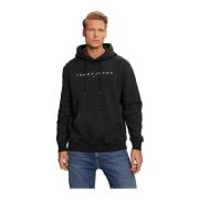 Tommy Jeans Svart Huva Logo Sweatshirt Black, Herr