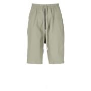 Rick Owens Bomullsbermudashorts med elastisk midja Green, Herr