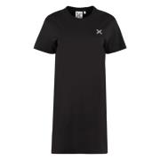 Kenzo Bomull Asymmetrisk Hem T-shirt Klänning Black, Dam