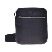 Baldinini Crossbody-väska i svart tumlat läder Black, Herr