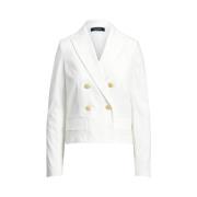 Ralph Lauren Dubbelknäppt Blazer White, Dam