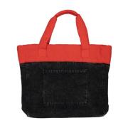 Edwin Reversible Tote Bag i svart denim Black, Dam