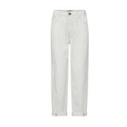 MOS MOSH Avslappnad Boyfriend Jeans Vit White, Dam