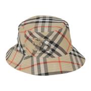 Burberry Check Bucket Hattar Beige, Dam